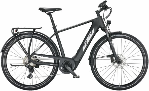 KTM POWER SPORT 10 (625 Wh), 10 Gang Kette, Herrenfahrrad, Diamant, Modell 2022/2023, 28 Zoll 56 cm black matt (white+orange)