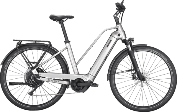 KETTLER Alu-Rad QUADRIGA P10 (625 Wh), 10 Gang Kettenschaltung, Damenfahrrad, Trapez, Modell 2024, 28 Zoll 53 cm chrome matt / black shiny