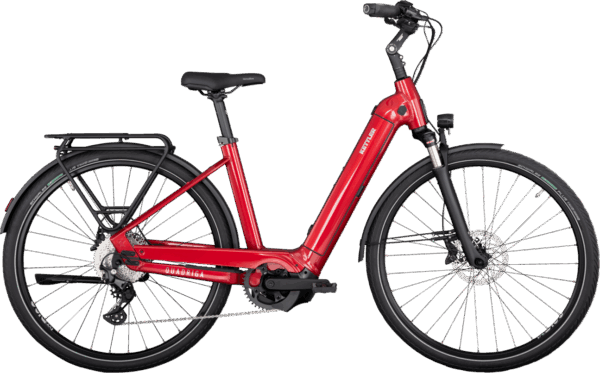 KETTLER Alu-Rad QUADRIGA CX10 LG (750 Wh), 10 Gang Kettenschaltung, Damenfahrrad, Wave, Modell 2024, 28 Zoll 48 cm classic red shiny