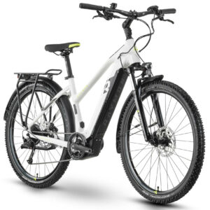 Raymon CrossRay E 5.0 M350 white/black/lime green 27,5" 500 Wh Trapez