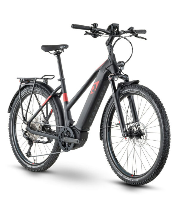 Raymon CrossRay E 7.0 black/red/dark grey matt 27,5" 630 Wh Trapez