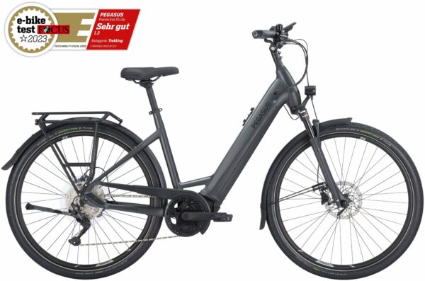 Pegasus Premio Evo 10 Lite (625 Wh), 10 Gang Kettenschaltung, Damenfahrrad, Wave, Modell 2024, 28 Zoll 45 cm black matt