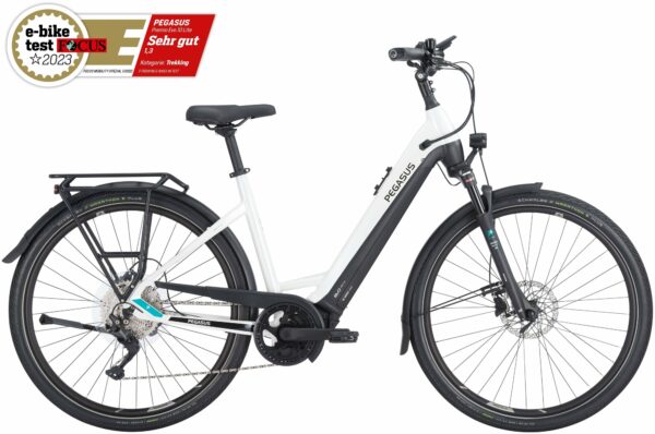 Pegasus Premio Evo 10 Lite (750 Wh), 10 Gang Kettenschaltung, Damenfahrrad, Wave, Modell 2024, 28 Zoll 55 cm metallic off white