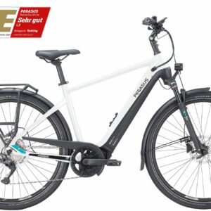 Pegasus Premio Evo 10 Lite (625 Wh), 10 Gang Kettenschaltung, Herrenfahrrad, Diamant, Modell 2024, 28 Zoll 50 cm metallic off white