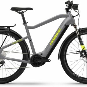 HAIBIKE Trekking 6 (630 Wh), 10 Gang Kettenschaltung, Herrenfahrrad, Diamant, Modell 2022, 27,5 Zoll 56 cm GLOSS_GREY_NEON YLW