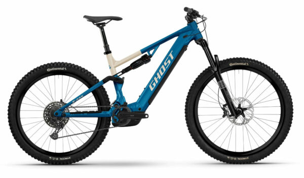Ghost E-ASX UNIVERSAL candy blue/coffee arctic dust - glossy 29"/27,5" 800 Wh Di...