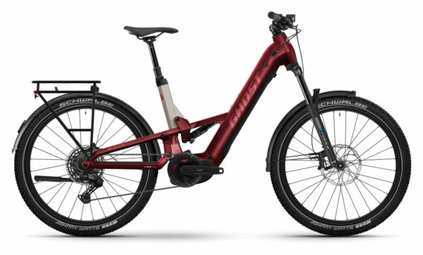 Ghost E-ASX ESSENTIAL LOW EQ rebel red/coffee pebble - glossy 27,5" 600 Wh Wave
