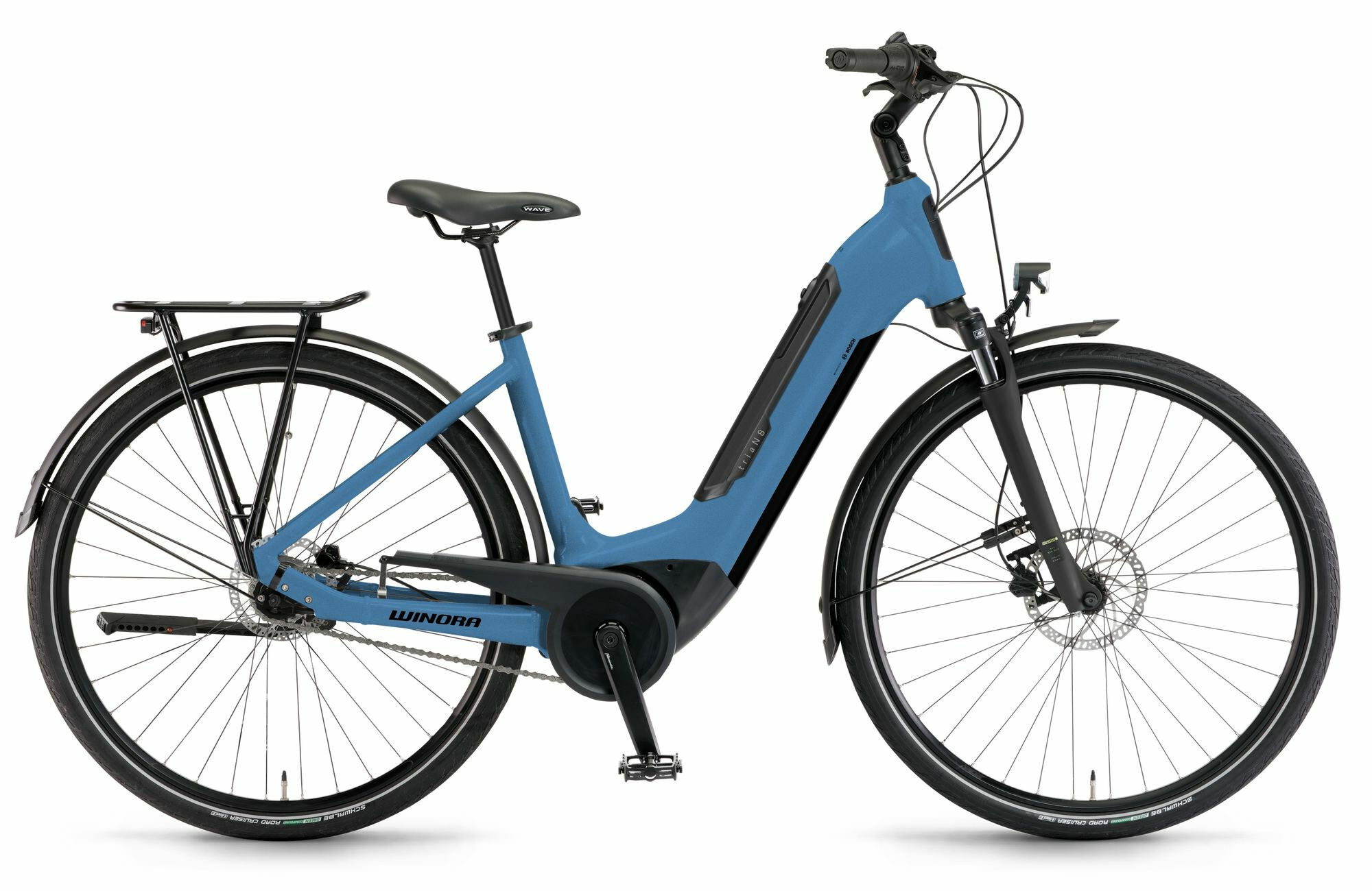 Winora Tria N8 E pure blue matt 28" 500 Wh Wave