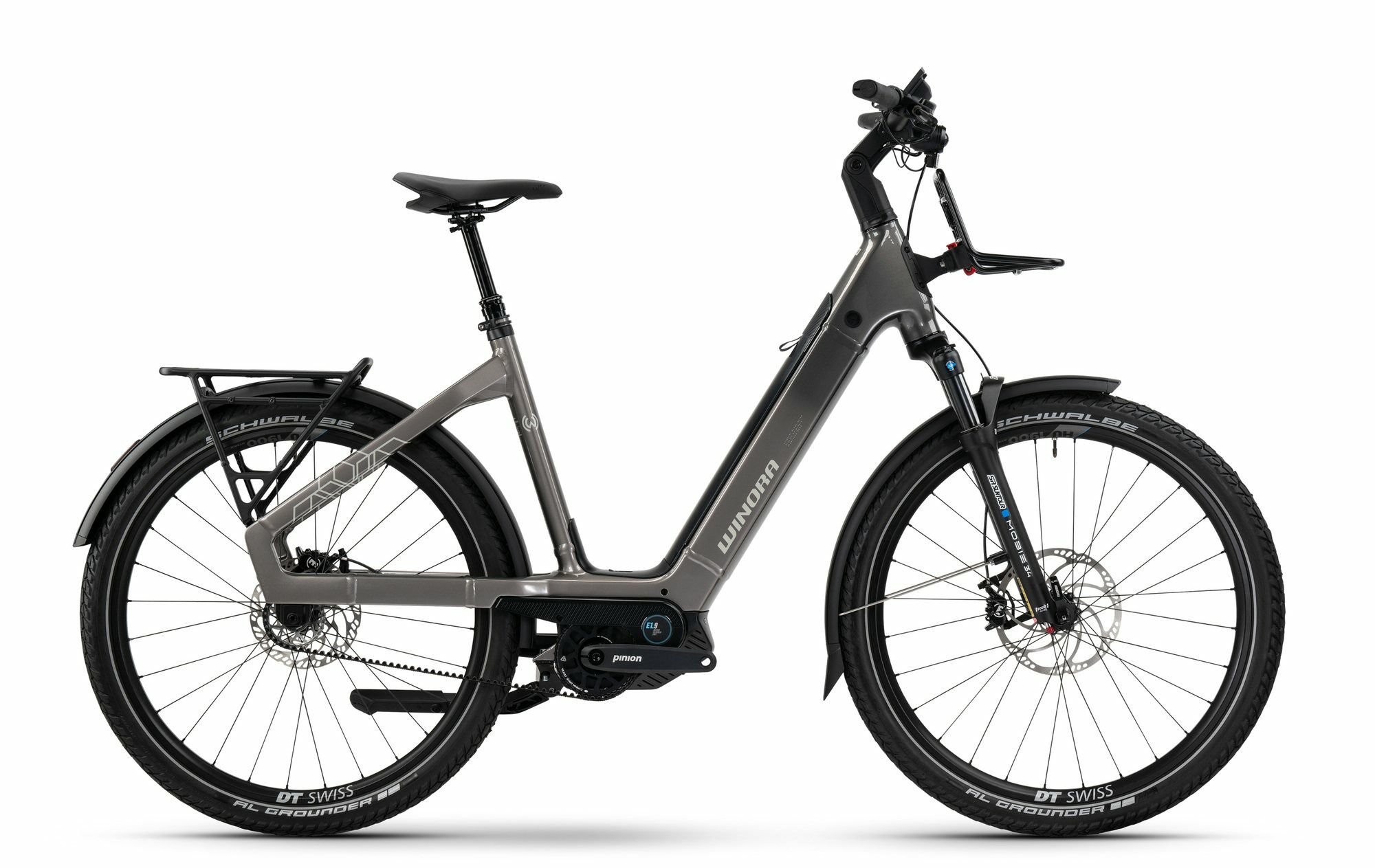 Winora Sinus AS traffic/night grey - gloss glänzend 27,5" 800 Wh Wave