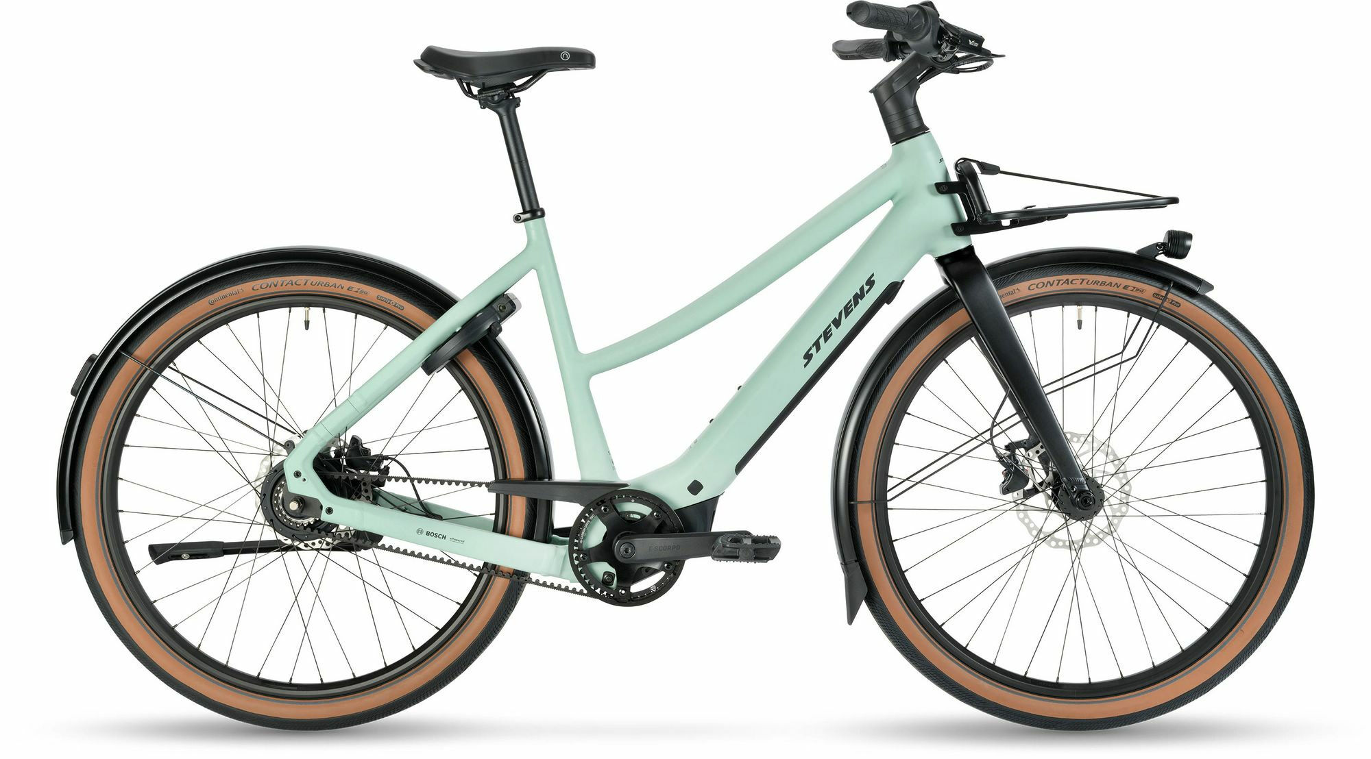 Stevens E-Simeto LT Sage Green 28" 400 Wh Trapez