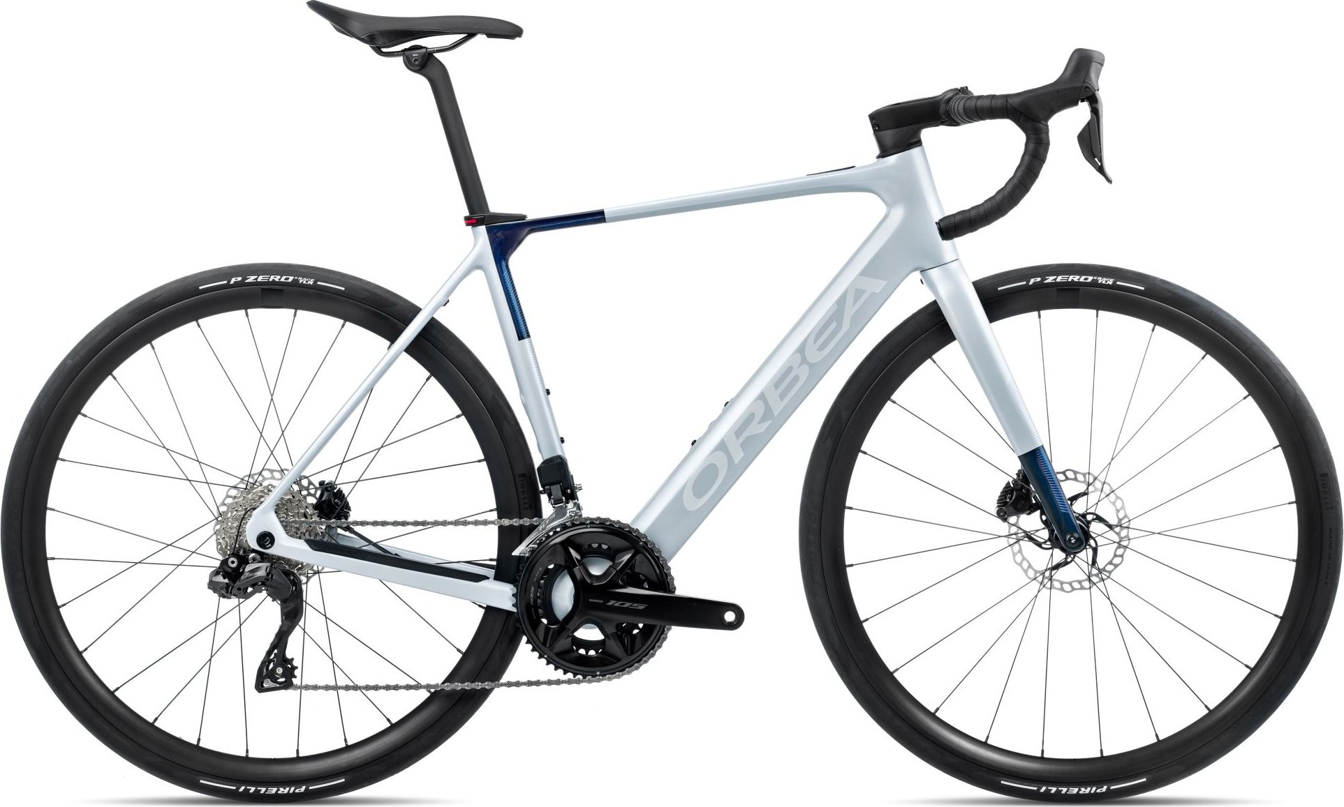 Orbea Gain M30i - 2026 - Halo Silver (Matt) - Blue Carbon View (Gloss) | L