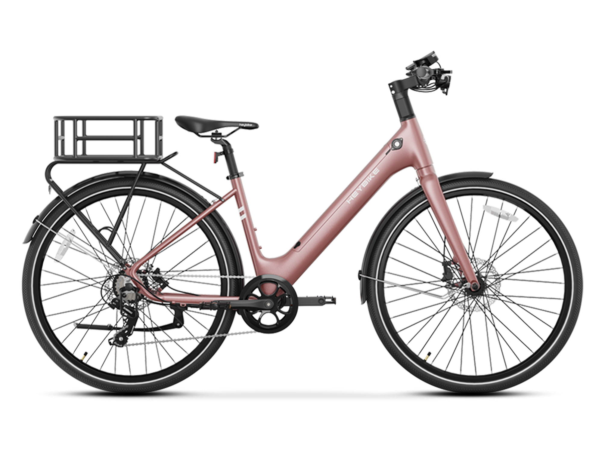 Heybike EC 1-ST - Hellrosa / mit Korb