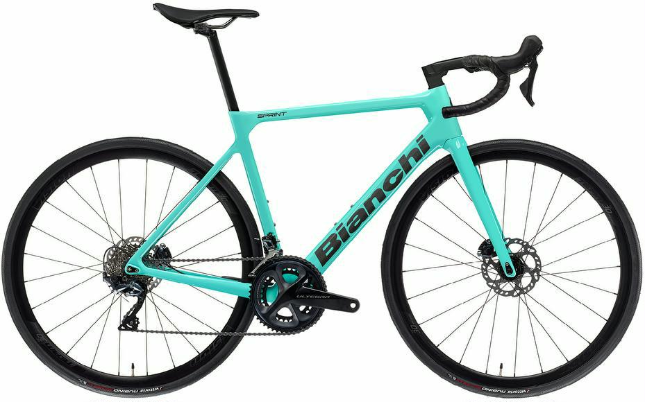 Rennrad Bianchi Sprint Disc 105 Carbon 2025 57 cm, Celeste frei Haus