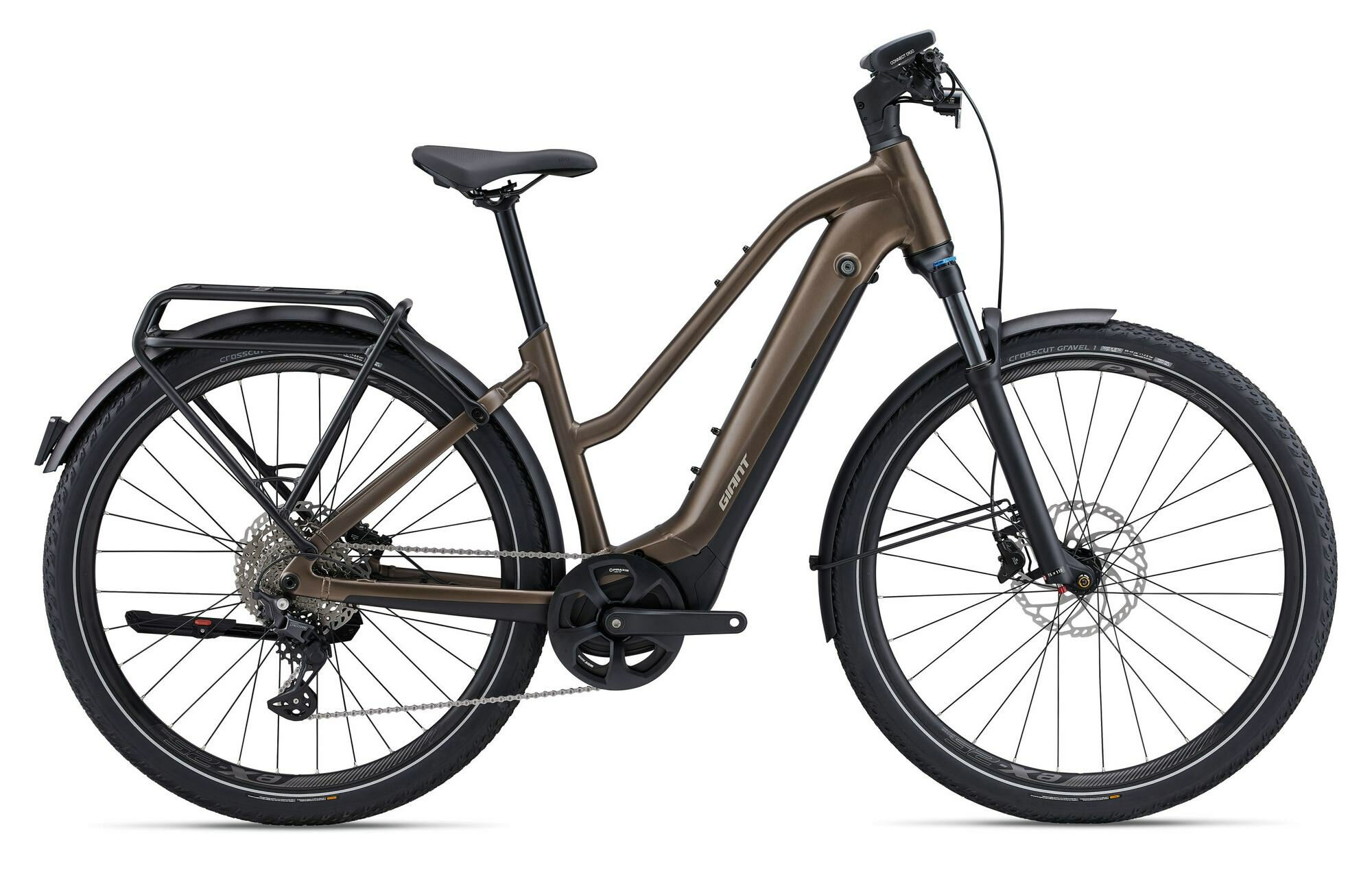 Giant EXPLORE E+ PRO 1 STA Truffle/Black Satin-Matt 28" 800 Wh Trapez