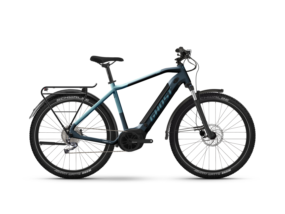Ghost E-Teru B Essential EQ High | Trekking E-Bike | 27,5" | 500Wh Bosch | dunkelgrau / hellblau Größe: 56 cm
