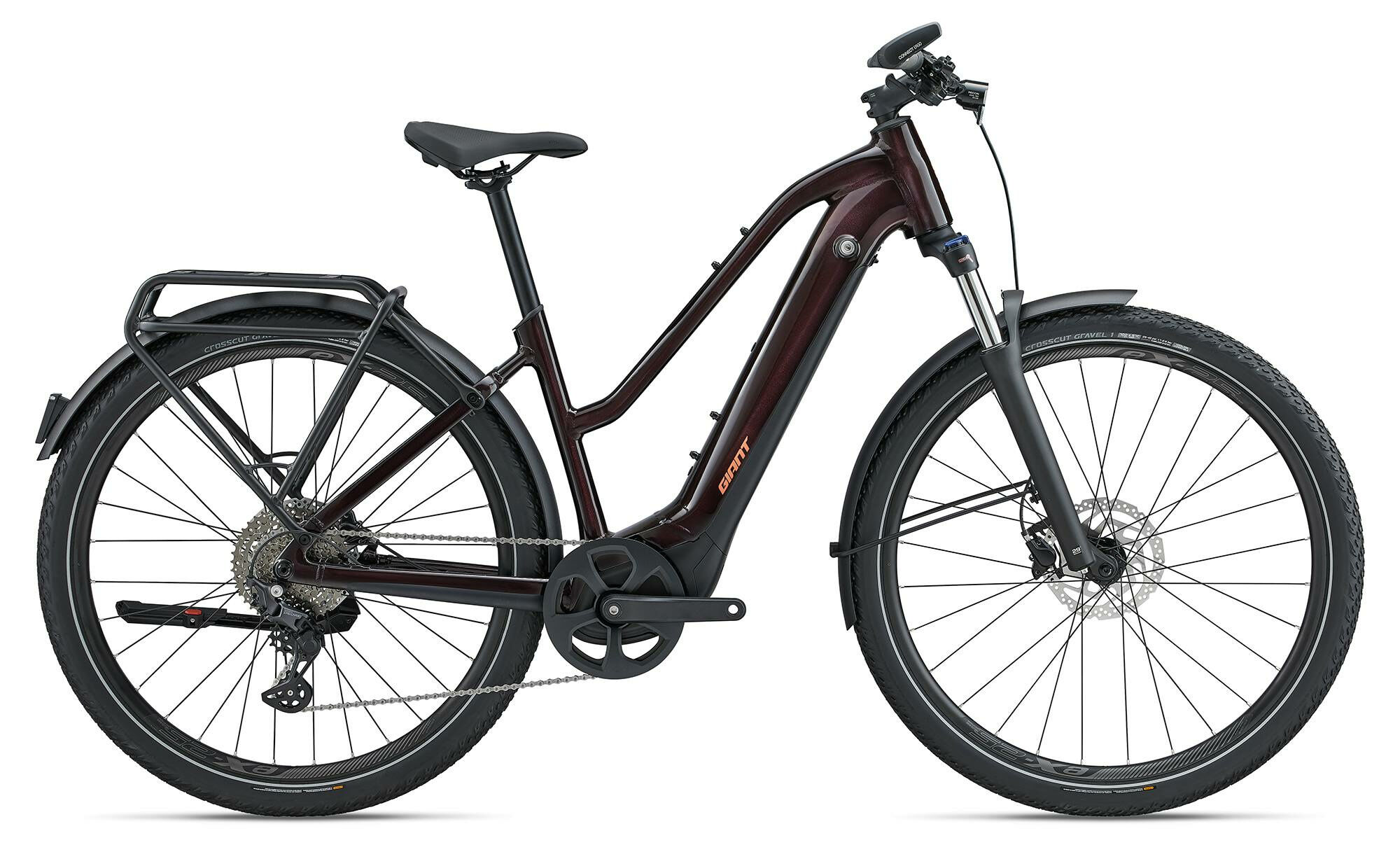 Giant EXPLORE E+ 1 STA Cordovan/Black Gloss-Matt 28" 625 Wh Trapez