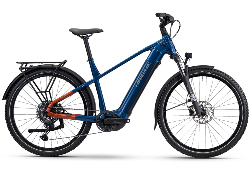 Haibike Trekking 4 High | Trekking E-Bike | 27,5" | 720Wh Yamaha PW-S2 | blau / orange / silber Größe: 55 cm