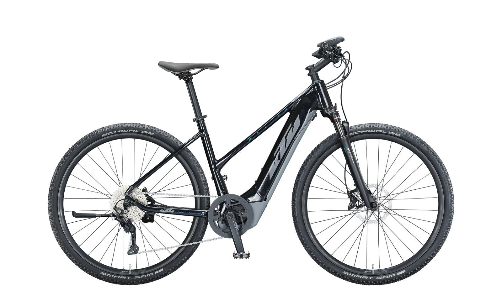 KTM MACINA CROSS 620 metallic black (grey blue) 28" 625 Wh Trapez