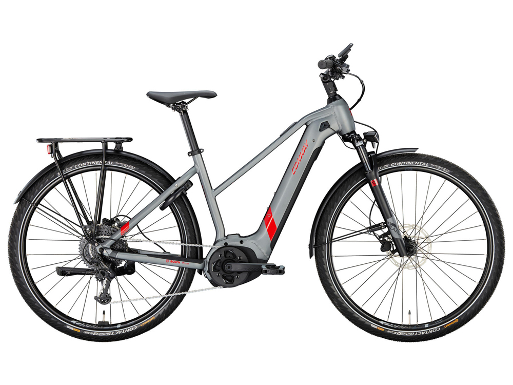 Conway Cairon T 2.0 625 Mid | Trekking E-Bike | 28" | 625Wh | Bosch | shadowgrey metallic matt / red metallic Größe: 42 cm