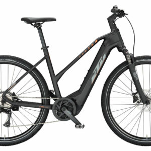 KTM MACINA CROSS 510 black matt (grey+orange) 28" 500 Wh Trapez