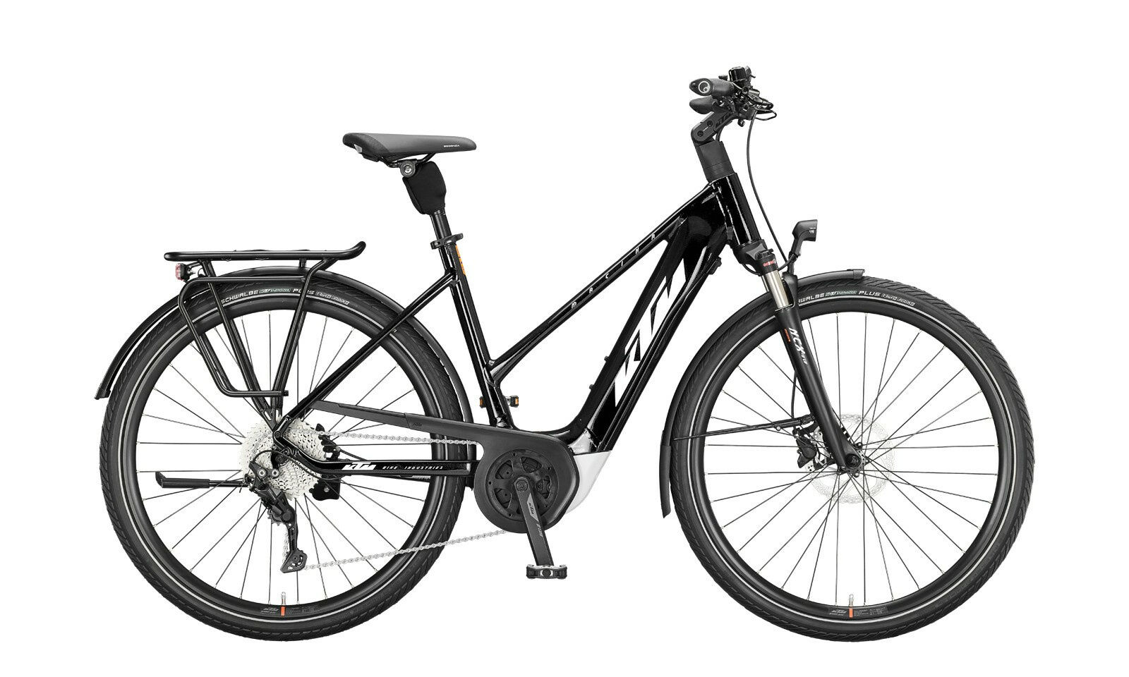 KTM MACINA TOUR P510 metallic black (white orange) 29" 500 Wh Trapez