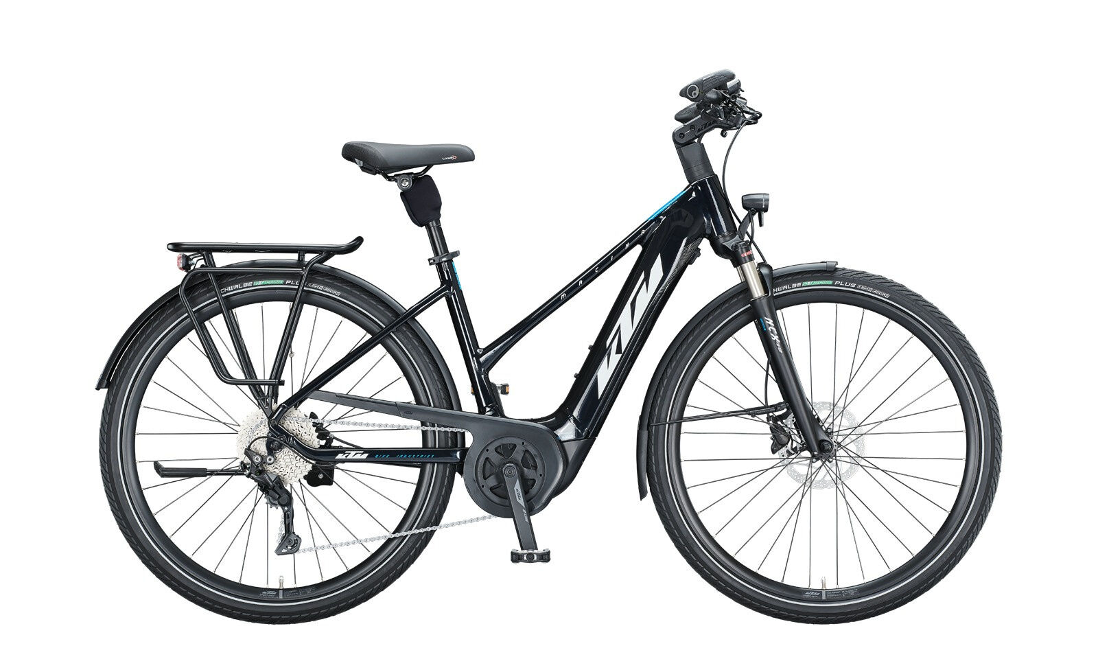 KTM MACINA TOUR P610 metallic black (white blue) 29" 625 Wh Trapez