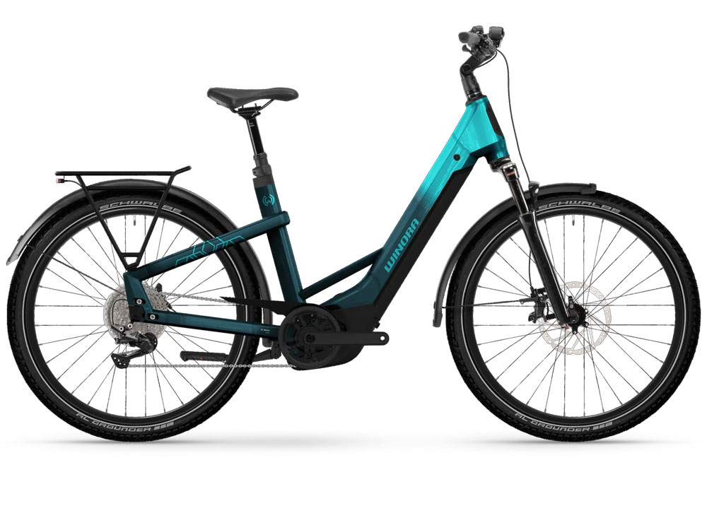 Winora Yakun X12 Low | Trekking E-Bike | 27,5" | 800Wh Bosch CX | blue monday / aqua Größe: 47 cm