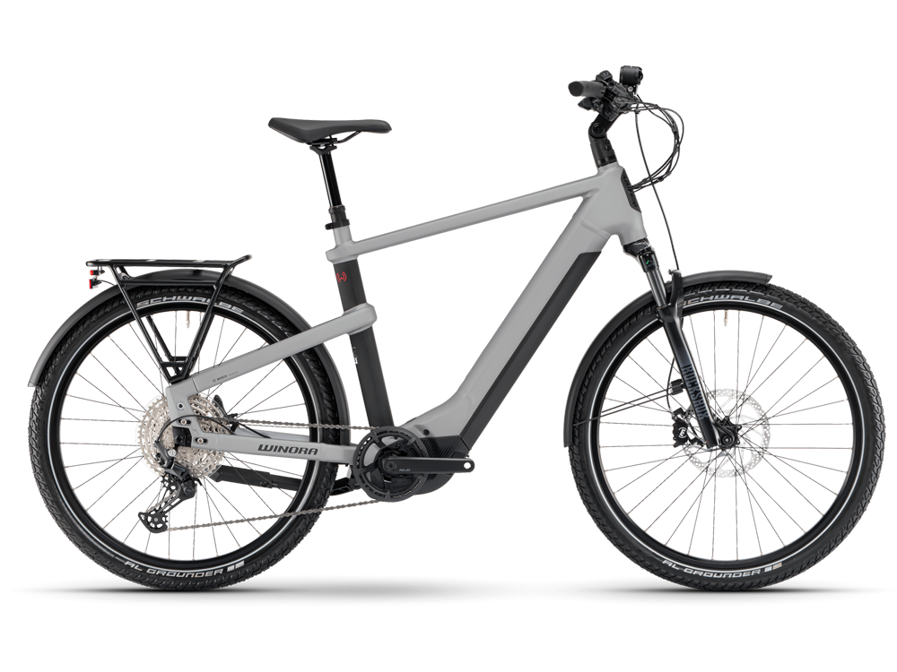 Winora Yakun X12 High | Trekking E-Bike | 27,5" | 750Wh Bosch CX | silber Größe: 55 cm