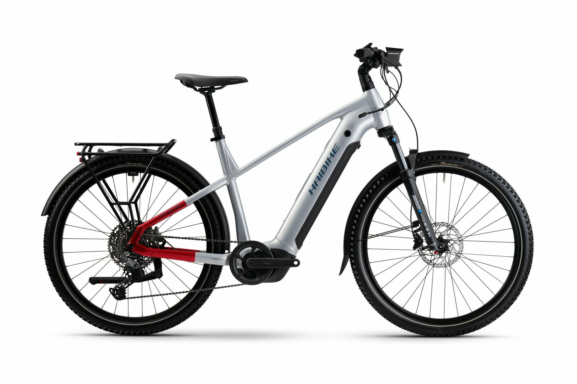 Haibike TREKKING 7 soft grey/red/blue glänzend 27;5" 800 Wh Diamant