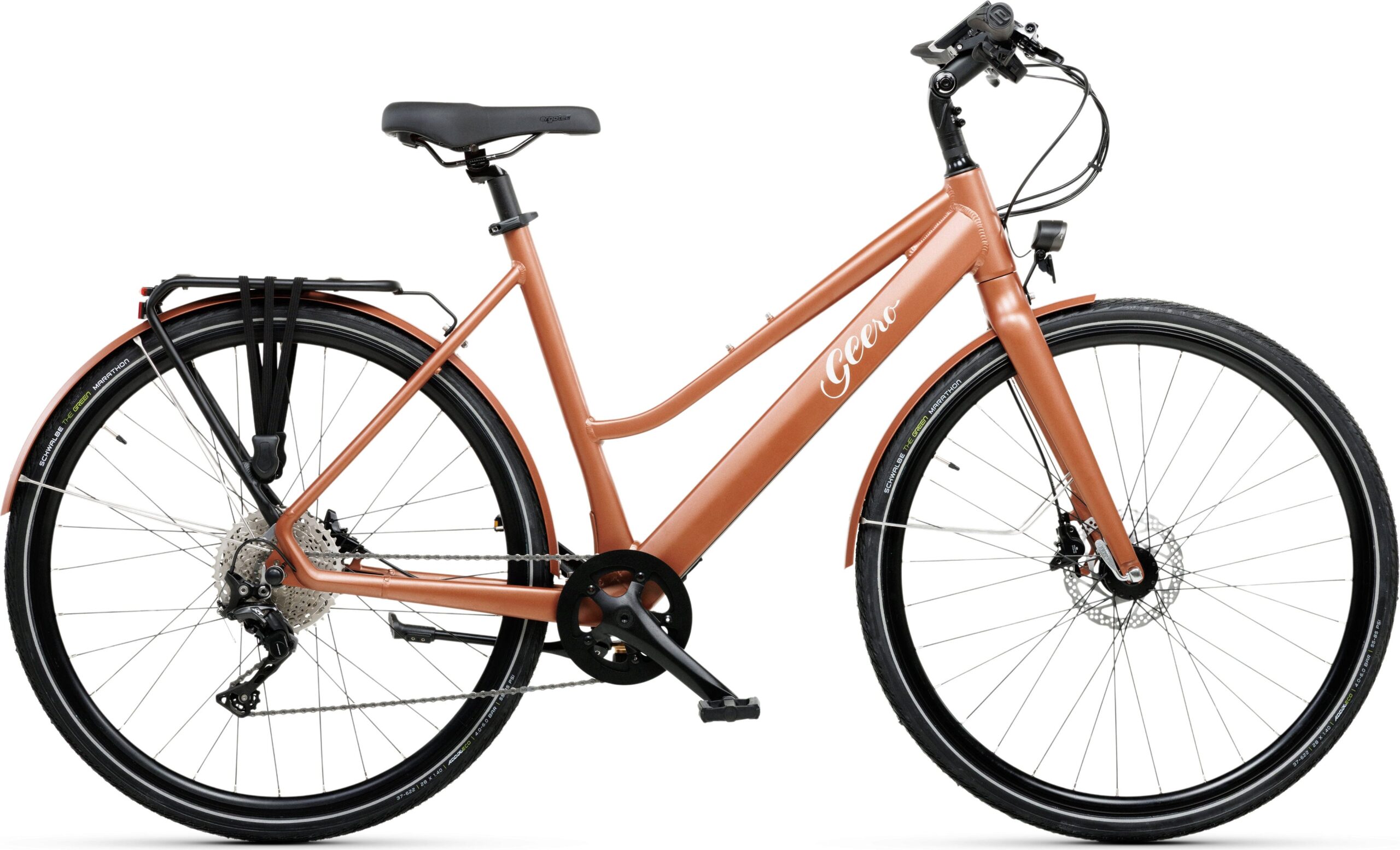 Geero FLEX E-Bike Copper 52 - schwarz & OLED Display - gerader Lenker