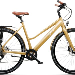 Geero FLEX E-Bike Gold 52 - braun & OLED Display - gebogener Lenker