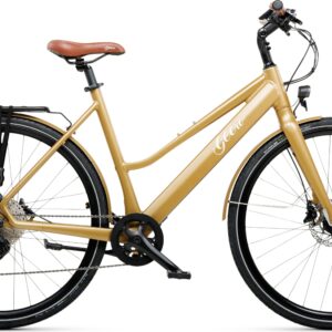 Geero FLEX E-Bike Gold 52 - braun & OLED Display - gerader Lenker