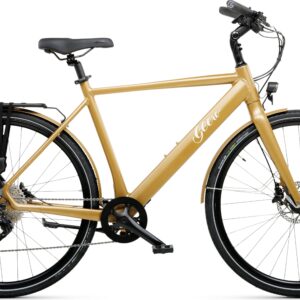 Geero FLEX E-Bike Gold 54 - schwarz & OLED Display - gebogener Lenker