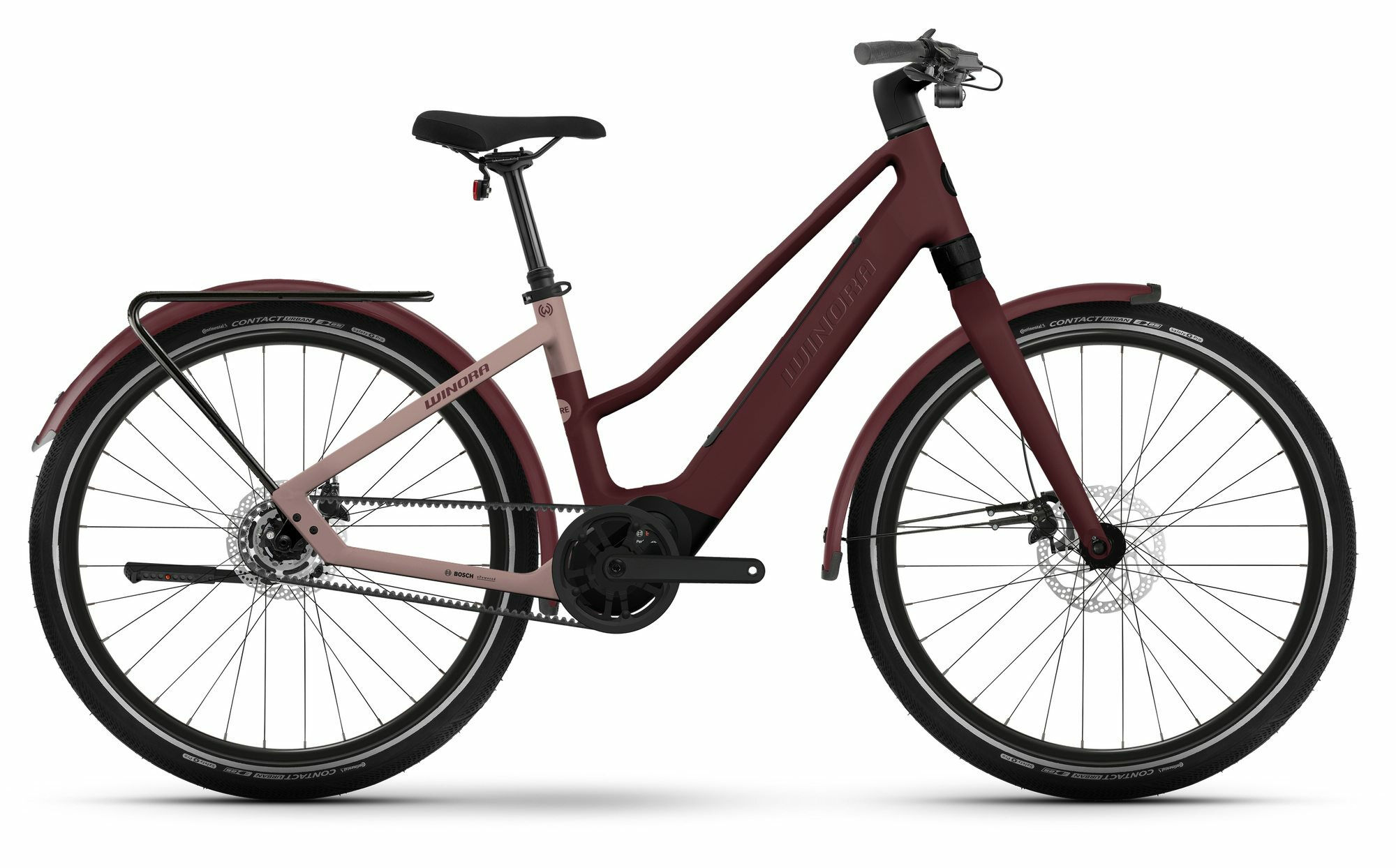 Winora iRIDE PURE R5f red velvet matt/rose tan matt 27;5" 400 Wh Trapez