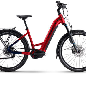 Haibike Trekking 9 ABS Low | Trekking E-Bike | 27,5" | 800Wh Bosch CX | dynamitrot / blau Größe: 38 cm