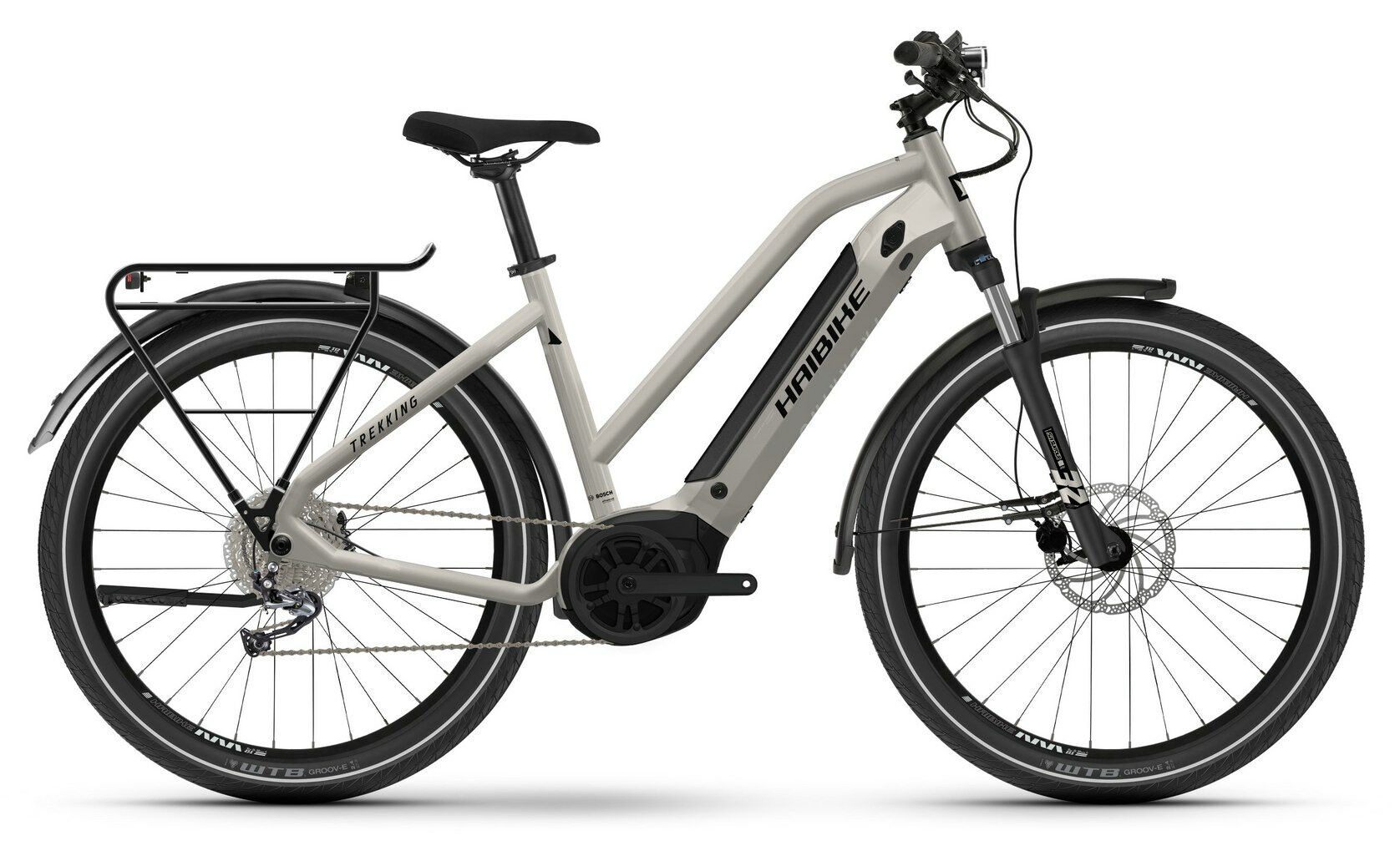 Haibike TREKKING 3 warm grey/black glänzend 27;5" 500 Wh Trapez