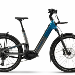 Winora SINUS FS X12 platinum/blue glänzend 27;5" 800 Wh Wave