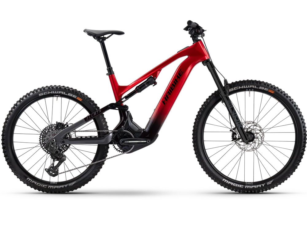 Haibike AllMtn CF 9 High | E-MTB Fully | 29/27.5" | 800Wh Bosch CX | red / black / platinum Größe: 49 cm