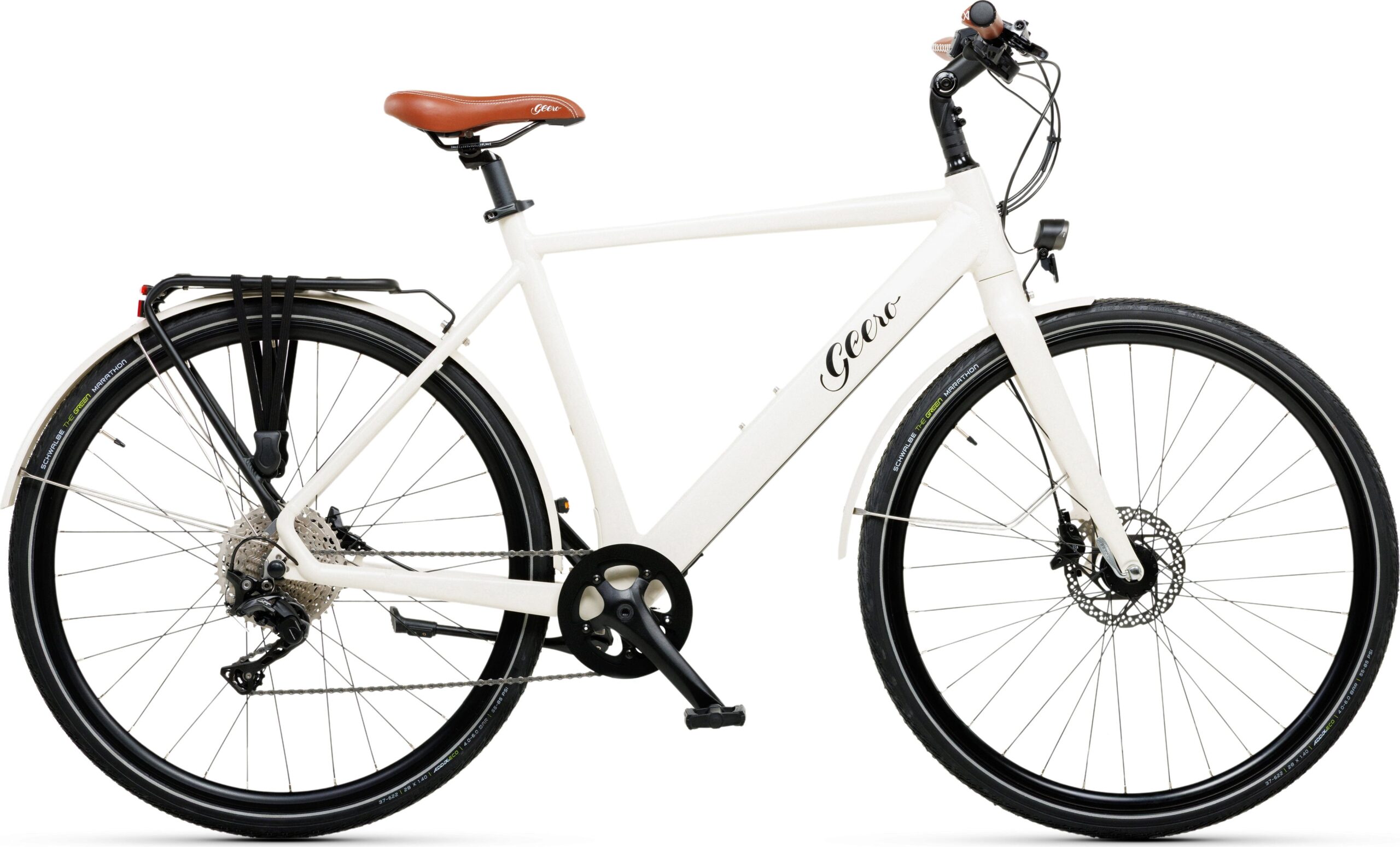 Geero FLEX E-Bike Cream 54 - braun & LC Display - gerader Lenker