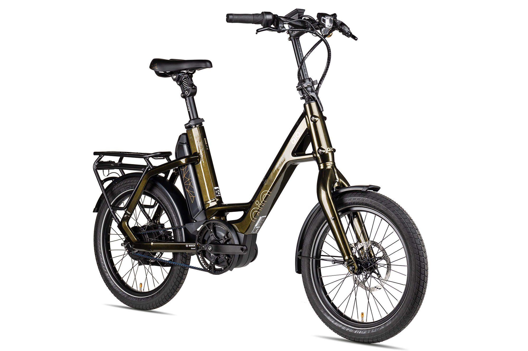 QIO EINS P-E LTD Fine Line | black gold | 47 cm | Kompakt E-Bikes – Bild 2