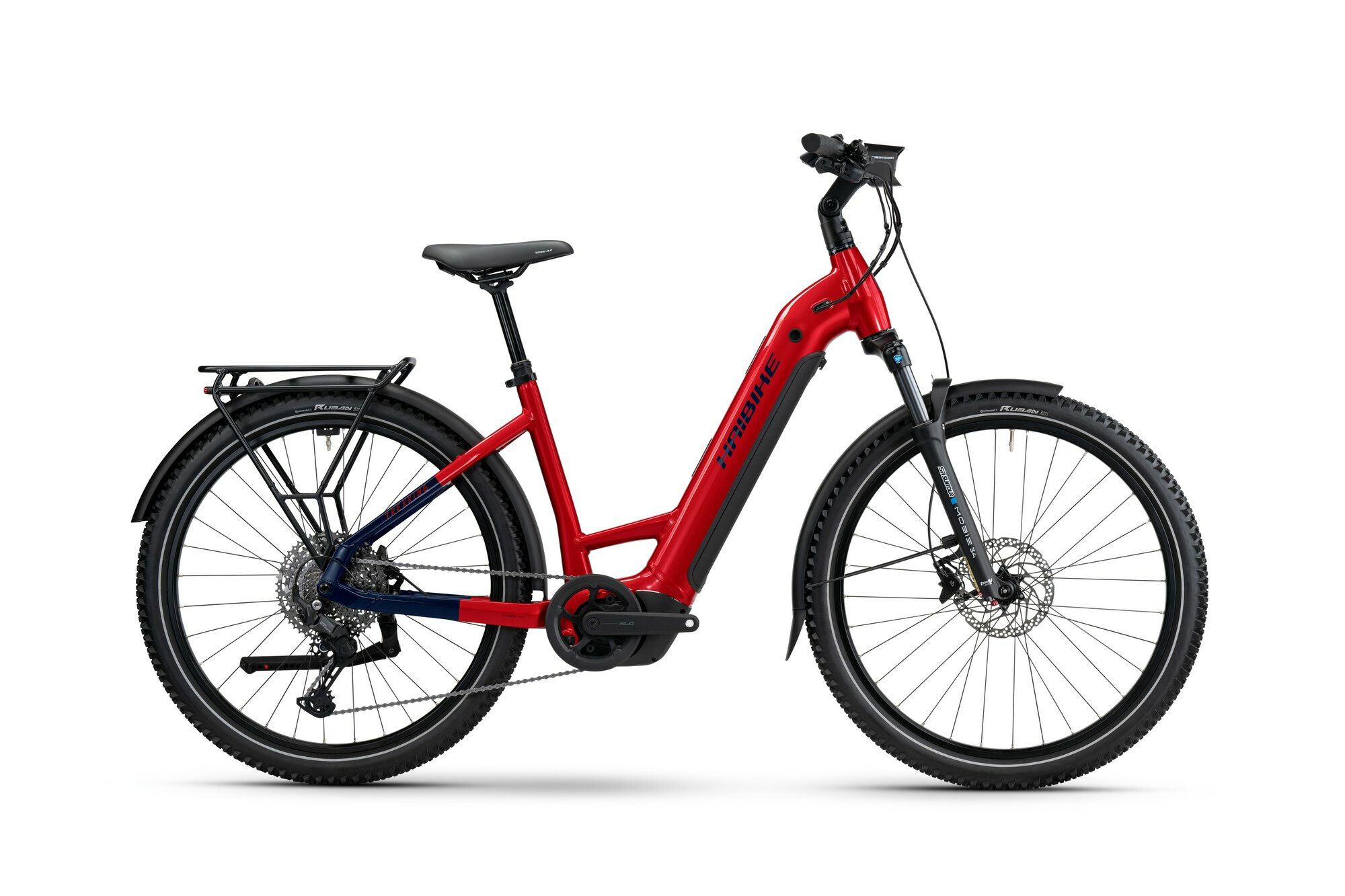 Haibike TREKKING 7 LOW - 27;5" 800 Wh - dynamite red/blue glänzend