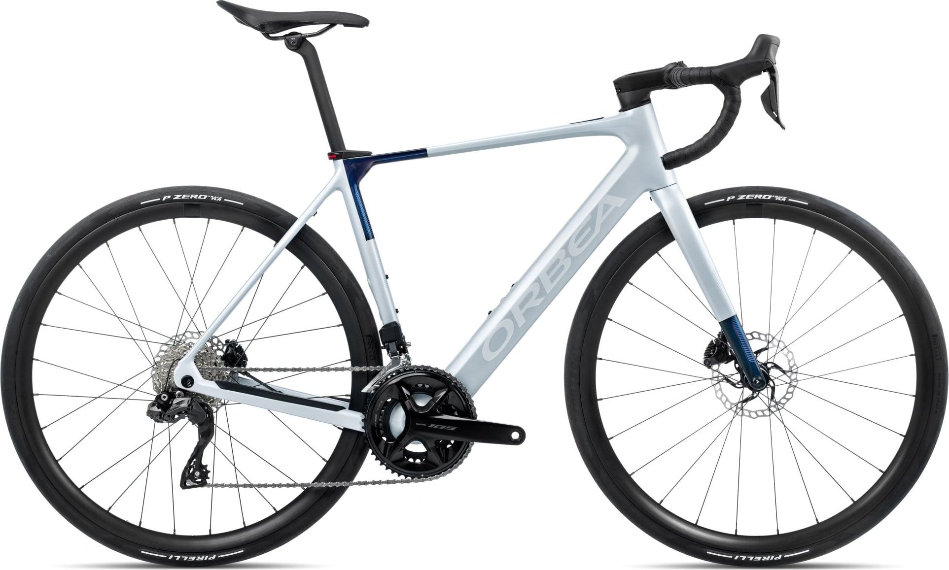 Orbea Gain M30i - 2026 - Halo Silver (Matt) - Blue Carbon View (Gloss) | S